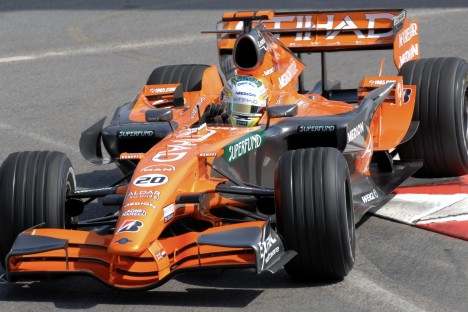 Regnen har ramt Monaco - og det var til fordel for Sutil (dog her i tørvejr som det var i torsdags)